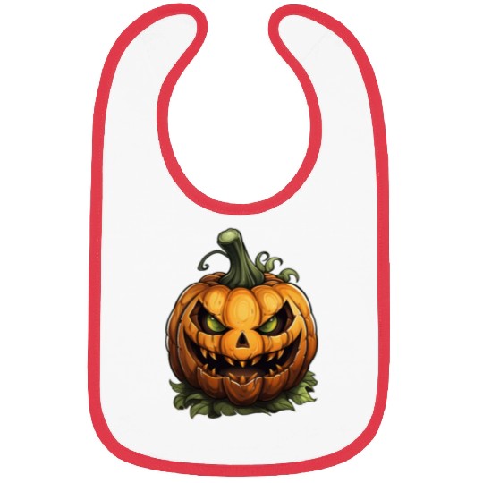 Scary Pumpkin Face I Spooky Halloween Bibs