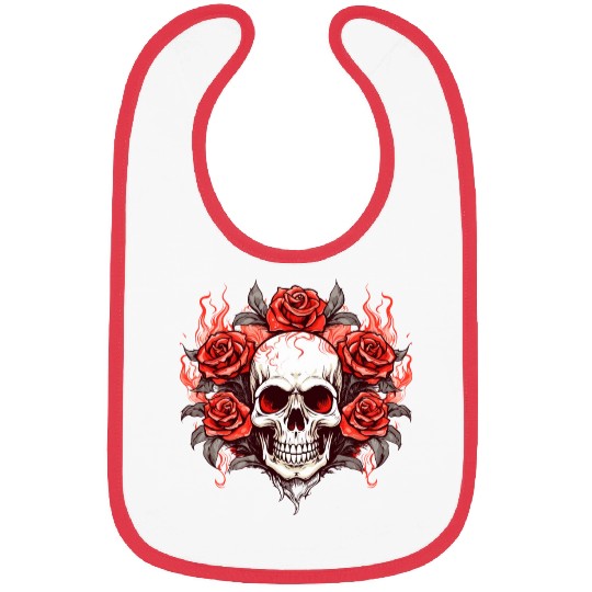Halloween Roses and Skull Bibs