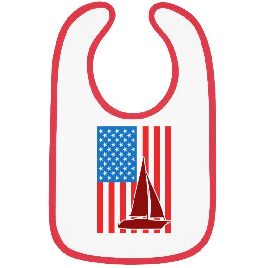 Sailing USA Flag Bibs