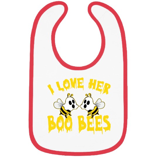 I Love Her Boo Bees Halloween Bibs