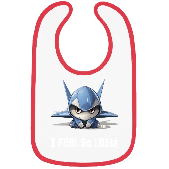 Little Lost Cute F35 Fighter Plane Illustration Bibs