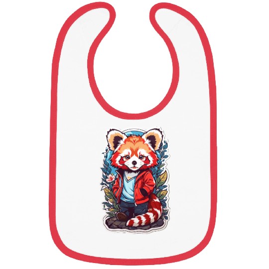 Red Panda Kawaii Bibs