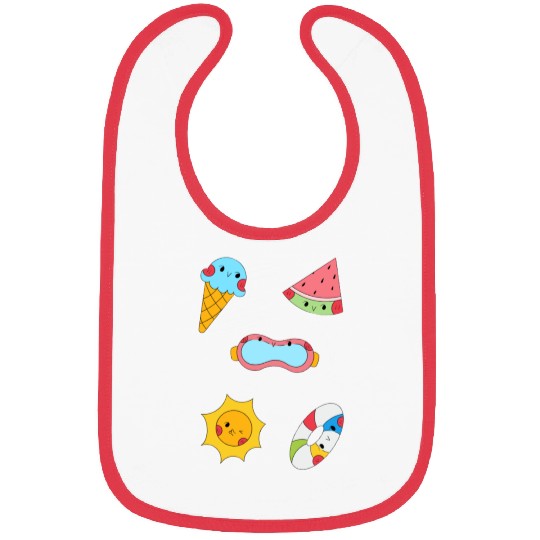 Cute Summer Pool Party Sticker Pack Bibs