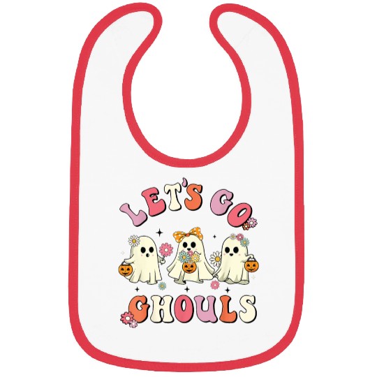 Let's Go Ghouls Halloween Ghost Bibs