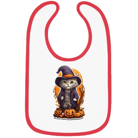 Happy Halloween Pumpkin Cat 42 Bibs