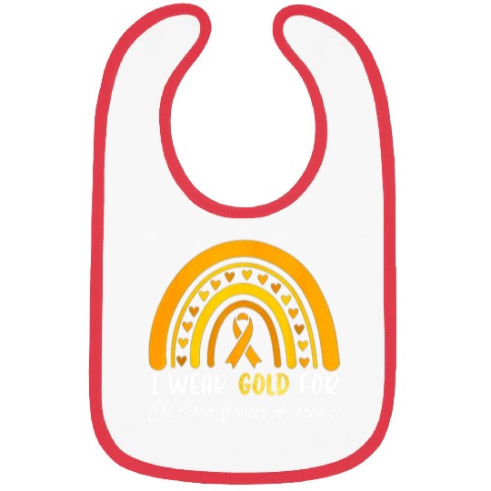 I Wear Gold For Childhood Cancer Awareness Bibs