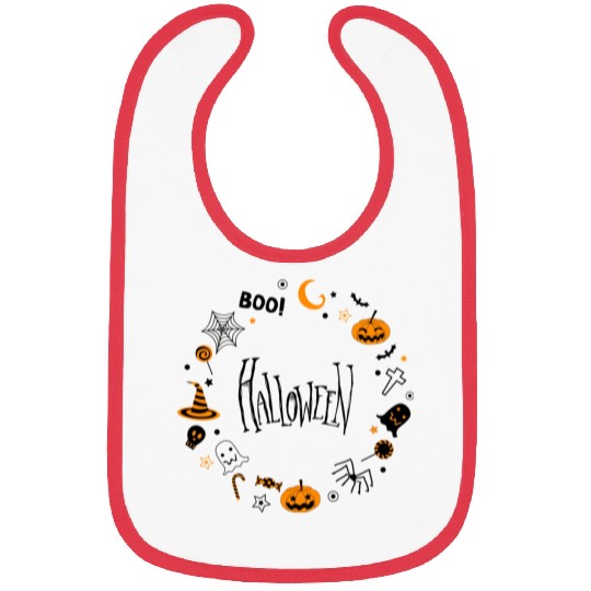 Embroidered Ghost Dogs Trick or Treat Halloween Sw Bibs