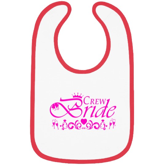 Crew Bride Bachelorette Party Hotpink Bibs