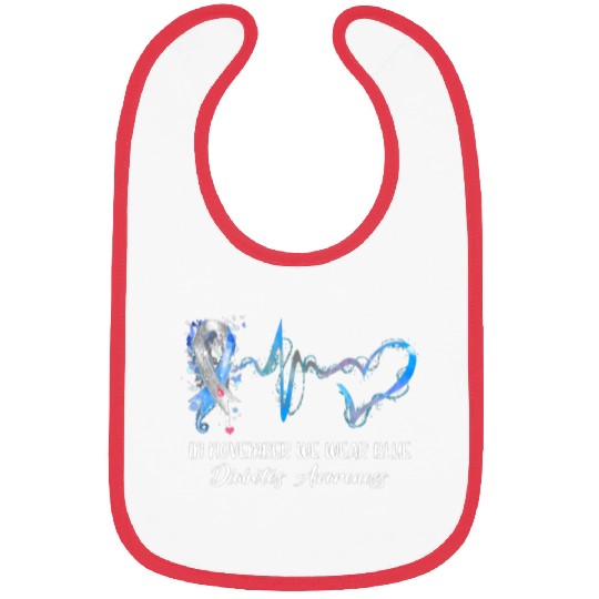 in november we wear blue diabetes awareness gifts Bibs