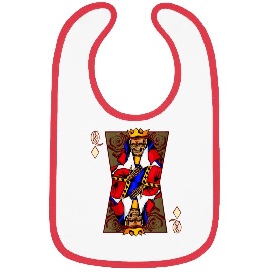 womens skull queen card funny skeleton day of the Bibs