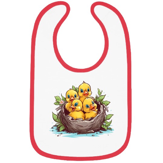 Couple of Ducks Sitting in a Nest Bibs