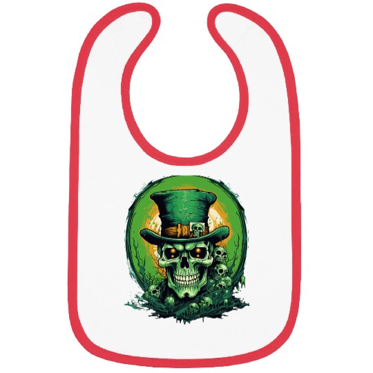 St Patrick's Day skull Bibs