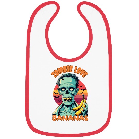 Zombie Love Bananas Halloween Bibs