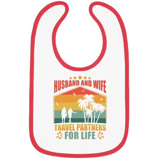 Partners in Travel Husband and Wife Travel Partner Bibs