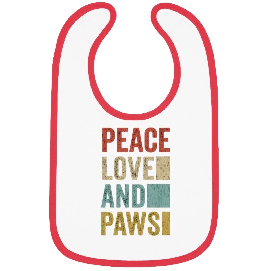 Peace Love And Paws Bibs