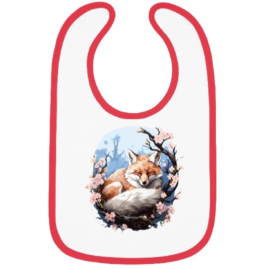 Sleeping Fox Sleepyhead Napping Sleep Fox Lover Bibs