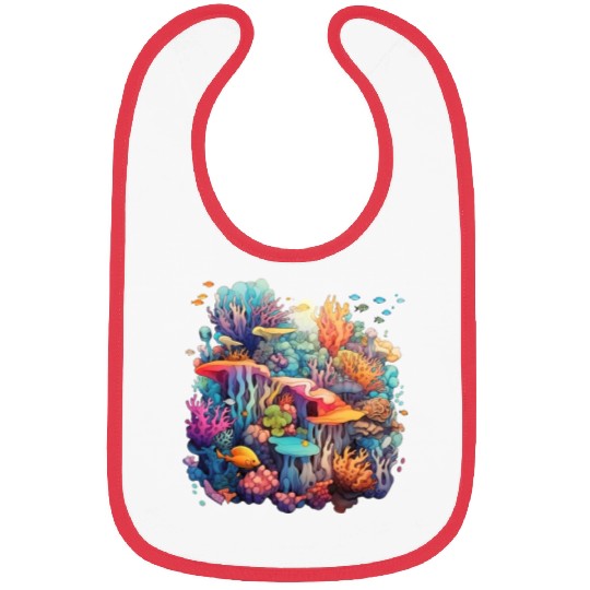 Coral Kaleidoscope: Nature's Mosaic Bibs