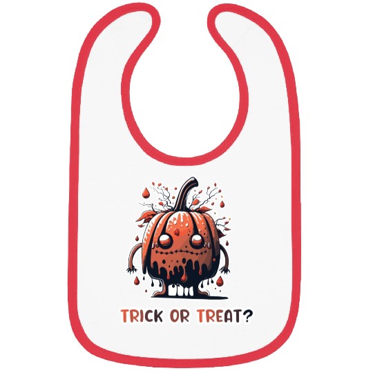 Funny Face Pumpkin Monster Bibs