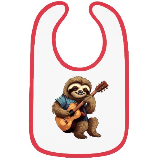 Sloth Guitar Player Bibs