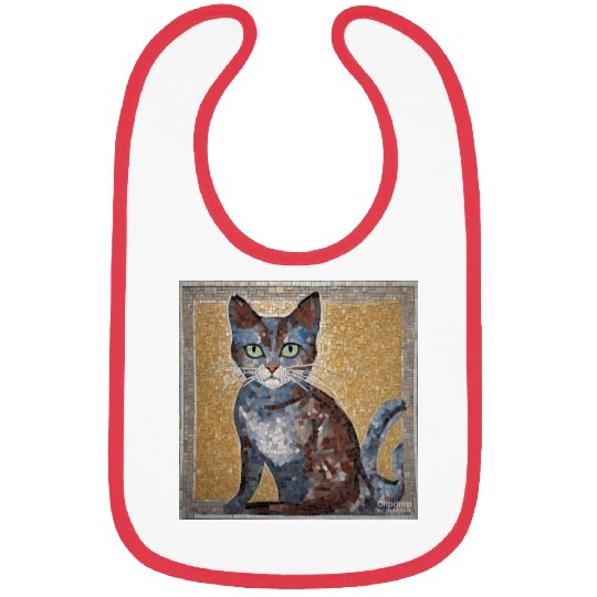 mosaic cat Bibs