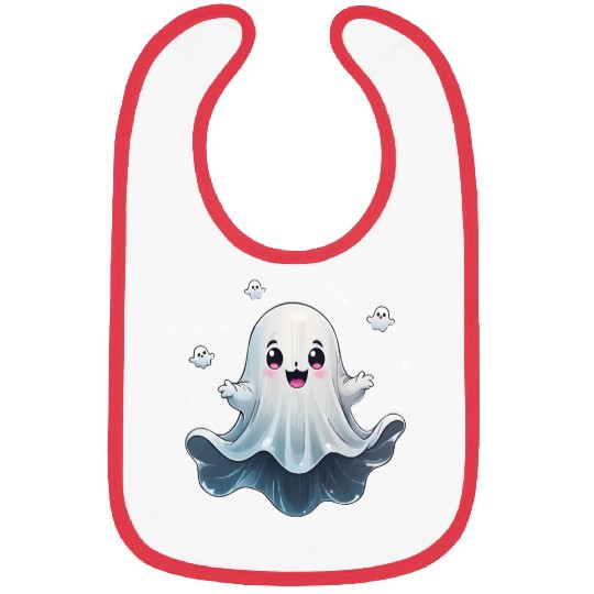 Cute ghost floating Halloween ghost cartoon Bibs