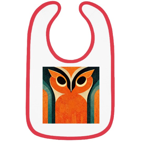 Mod Owl: Big Bold Orange Owl Bibs