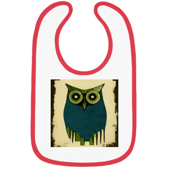 Mod Owl: Woodcut Owl Bibs