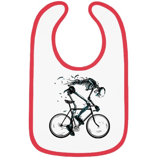 Bike to the Death Cool Skeleton Riding a Bicycle Bibs
