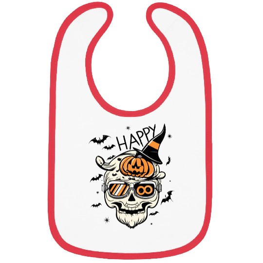 Skull Candy Punppkin Halloween Bibs