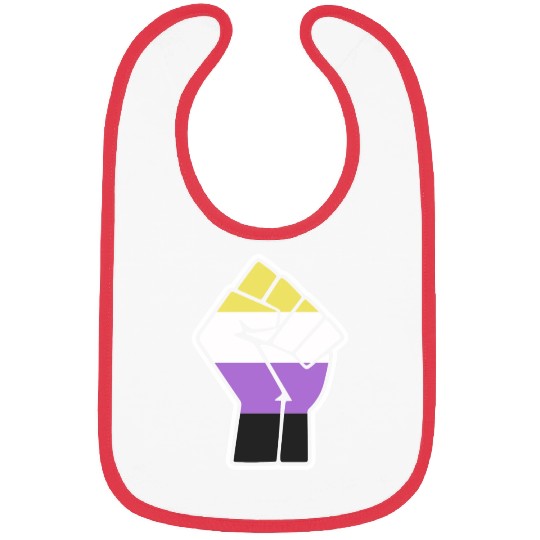 Nonbinary Pride Fist Design for Equality Bibs