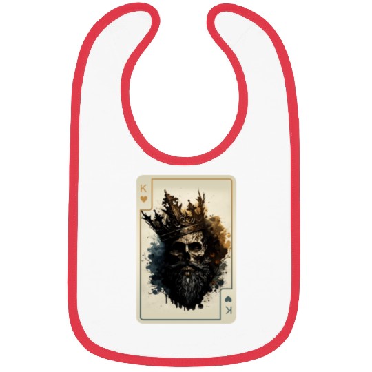 King of Hearts Creepy Card Game Poker Bibs