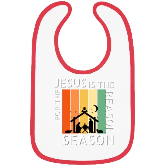 Retro Jesus is the Reason for the Season Bibs