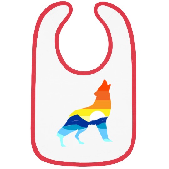 Camping Hiking Retro Mountains Outdoors Camp Wolf Bibs