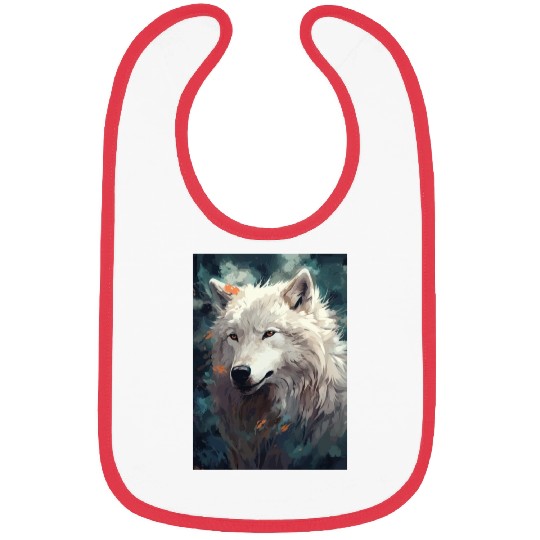 white wolf Bibs