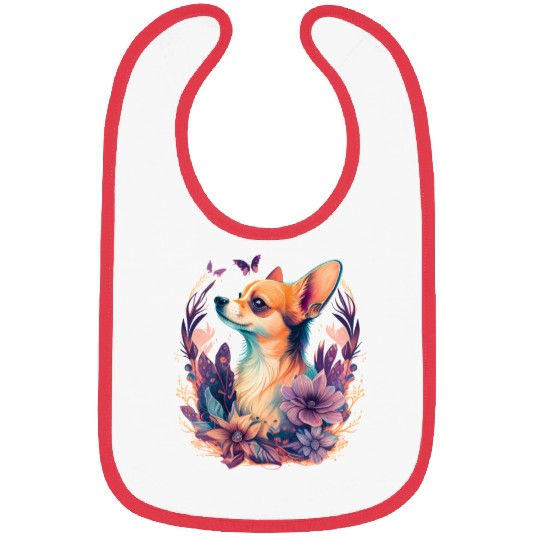 Chihuahua | Cute Dog | Beautiful | Flowers | Girl Bibs
