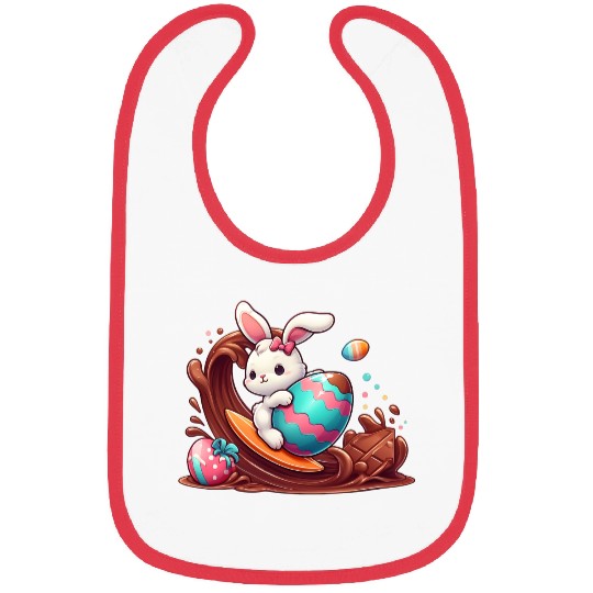 Easter Bunny Surfboard Chocolaty Waves Bibs