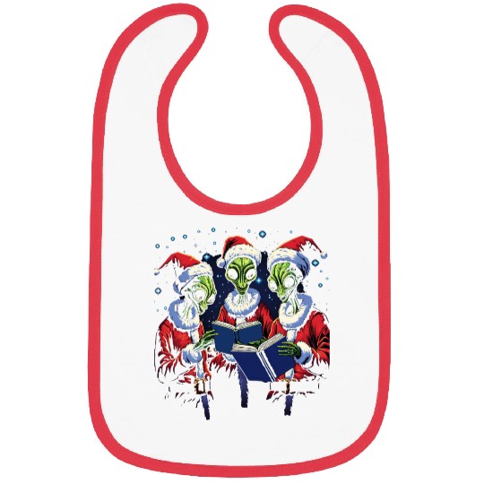 Alien Christmas Carolers Bibs