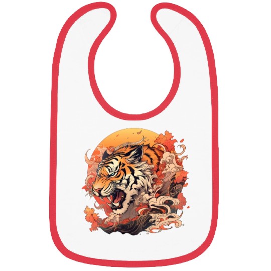 Tokyo Asia 80s Japanese Retro Tiger Bibs
