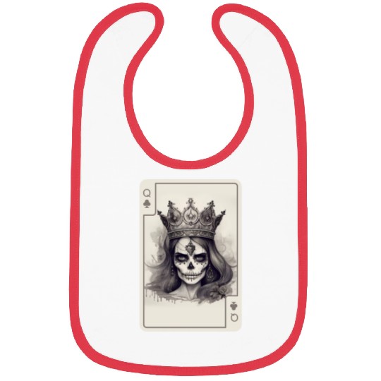 Gothic Poker Card Game Creepy Queens Skull Bibs