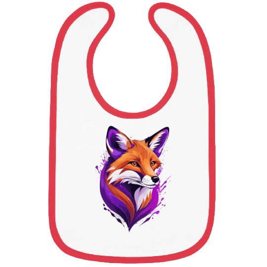 fox purple yellow Bibs