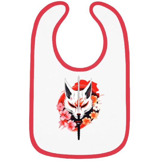 Kitsune Fox Maske Kumiho Samurai Japan Anime Bibs