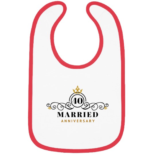 40th Wedding Anniversary Bibs