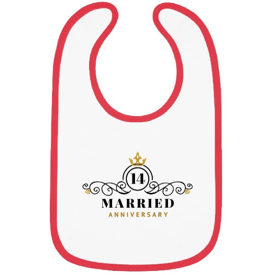 14 Years Wedding Anniversary Bibs