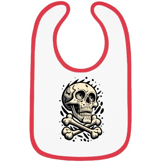 Cartoon Skull Bibs