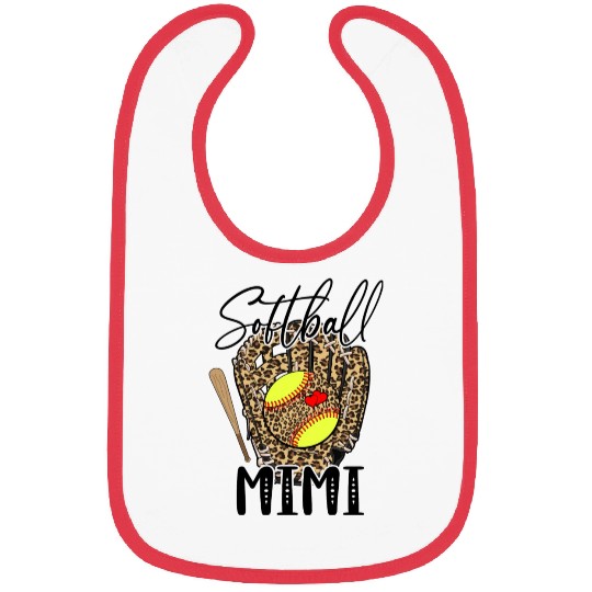 Softball Mimi Leopard Game Day Softball Lover Bibs