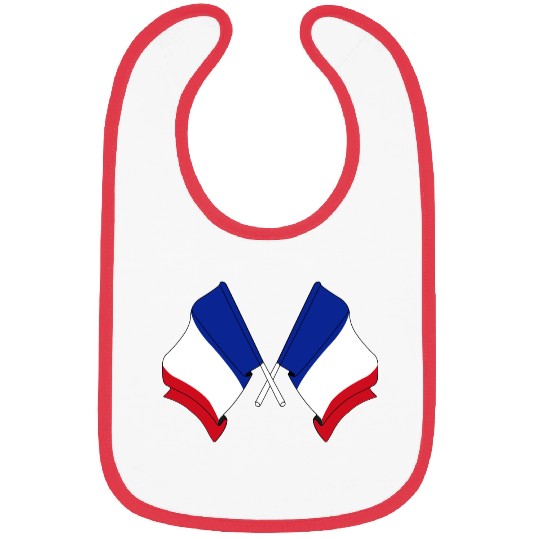 Crossed two flags France Bibs