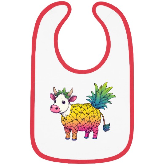 Cow in pineapple costume - Fruity joy Bibs