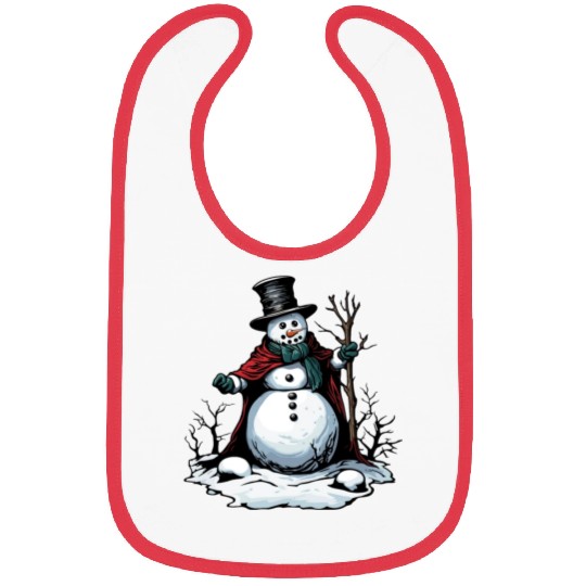 Snowman / Winter / Snowflake / White / Frosti Bibs