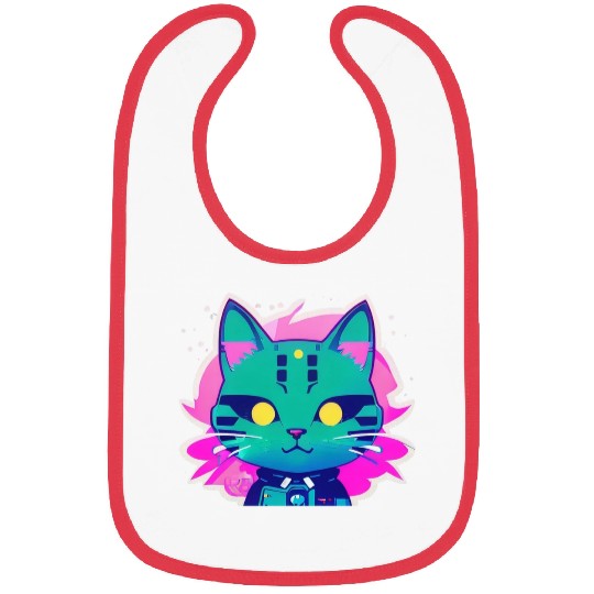 Cyber Punk Kitty Bibs