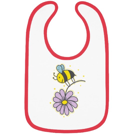 Bee with Flower Animals Nature Honey Bibs